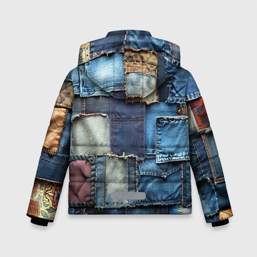Зимняя куртка для мальчиков 3D с принтом Значок архитектора на джинсах, вид сзади #1