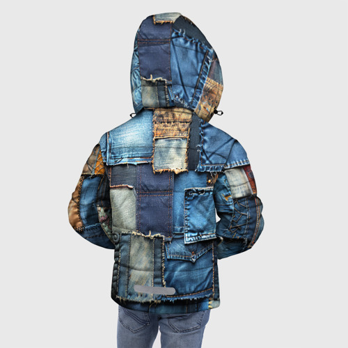 Зимняя куртка для мальчиков 3D с принтом Значок архитектора на джинсах, вид сзади #2