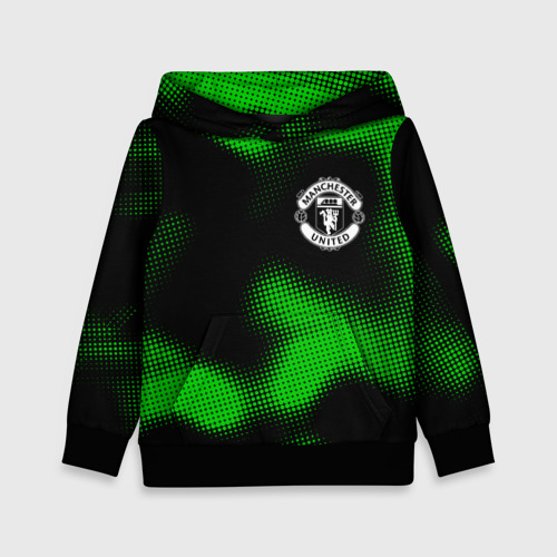 Детская толстовка 3D Manchester United sport halftone, цвет черный