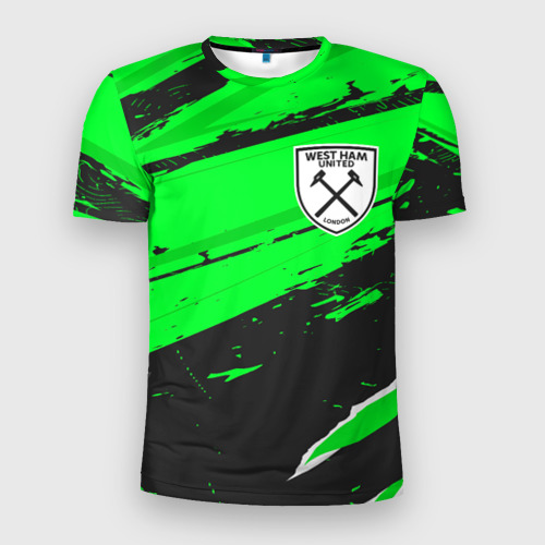 Мужская футболка 3D Slim West Ham sport green, цвет 3D печать