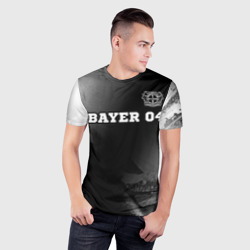 Мужская футболка 3D Slim Bayer 04 sport на темном фоне посередине - фото 2