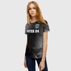 Женская футболка 3D Bayer 04 sport на темном фоне посередине - фото 2