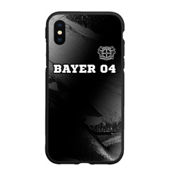 Чехол для iPhone XS Max матовый Bayer 04 sport на темном фоне посередине