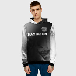 Толстовка с принтом Bayer 04 sport на темном фоне посередине для мужчины, вид на модели спереди №2. Цвет основы: черный