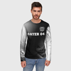 Мужской лонгслив 3D Bayer 04 sport на темном фоне посередине - фото 2