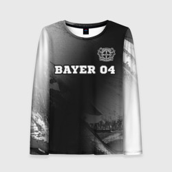 Женский лонгслив 3D Bayer 04 sport на темном фоне посередине