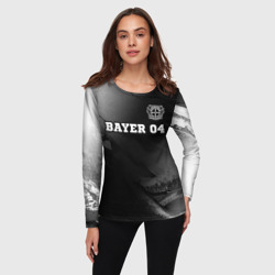Женский лонгслив 3D Bayer 04 sport на темном фоне посередине - фото 2