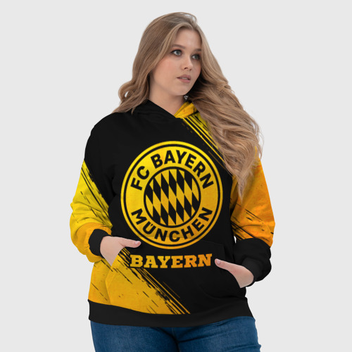 Женская толстовка 3D Bayern - gold gradient, цвет 3D печать - фото 6