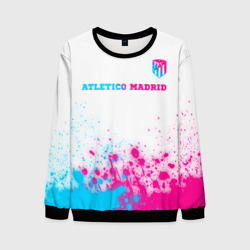 Мужской свитшот 3D Atletico Madrid neon gradient style посередине