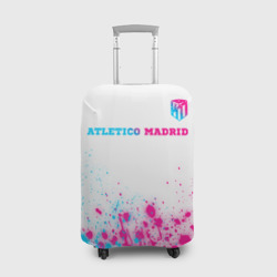 Чехол для чемодана 3D Atletico Madrid neon gradient style посередине