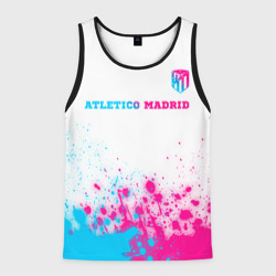 Мужская майка 3D Atletico Madrid neon gradient style посередине