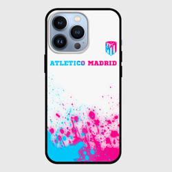 Чехол для iPhone 13 Pro Atletico Madrid neon gradient style посередине