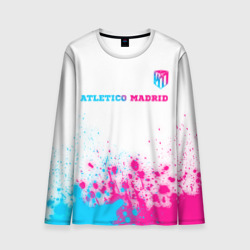 Мужской лонгслив 3D Atletico Madrid neon gradient style посередине