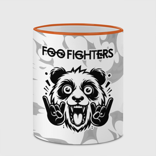 Кружка с полной запечаткой с принтом Foo Fighters рок панда на светлом фоне, фото #4