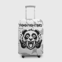 Чехол для чемодана 3D Foo Fighters рок панда на светлом фоне