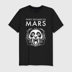 Мужская футболка хлопок Slim Thirty Seconds to Mars rock panda
