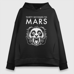 Женское худи Oversize хлопок Thirty Seconds to Mars rock panda