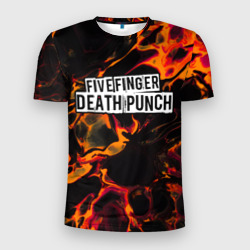 Мужская футболка 3D Slim Five Finger Death Punch red lava