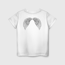Детская футболка хлопок Белые крылья с черным контуром