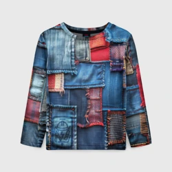 Детский лонгслив 3D Джинсовая форма электрика