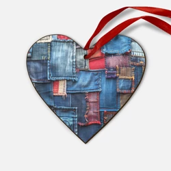 Деревянная игрушка Сердце Джинсовая форма электрика