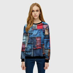 Женский свитшот 3D Джинсовая форма электрика - фото 2