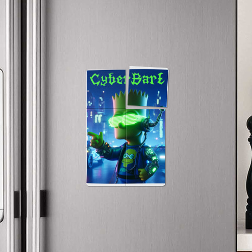 Магнитный плакат 2Х3 Cyber Bart - neon glow ai art - фото 4