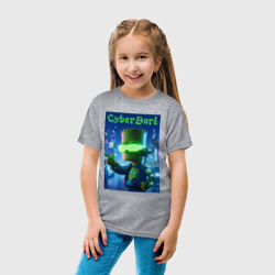 Детская футболка хлопок Cyber Bart - neon glow ai art - фото 2
