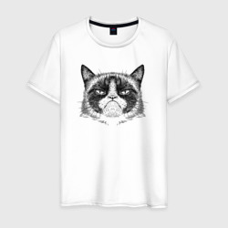 Grumpy cat мем – Мужская футболка хлопок с принтом купить со скидкой в -20%