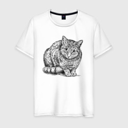 Кошка осуждающе глядит – Мужская футболка хлопок с принтом купить со скидкой в -20%
