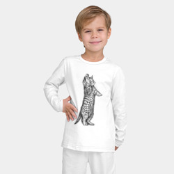 Детская пижама с лонгсливом хлопок Котенок играет стоя - фото 2