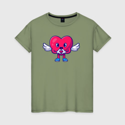 Heart angel – Женская футболка хлопок с принтом купить со скидкой в -20%