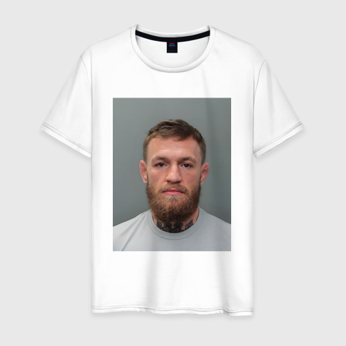 Мужская футболка из хлопка с принтом Conor McGregor magshot, вид спереди №1