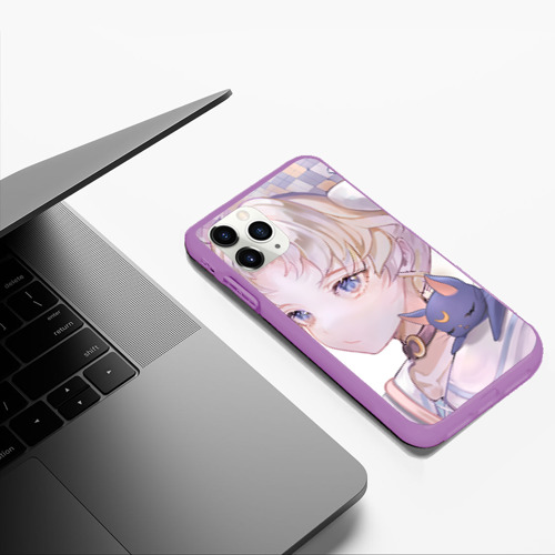 Чехол для iPhone 11 Pro Max матовый Sailor Moon Усаги Цукино, цвет фиолетовый - фото 5