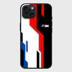 Чехол силиконовый для Apple iPhone 15 матовый BMW - униформа