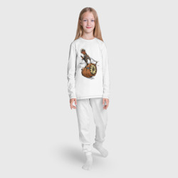 Пижама с принтом Белое солнце Арракиса для ребенка, вид на модели спереди №3. Цвет основы: белый