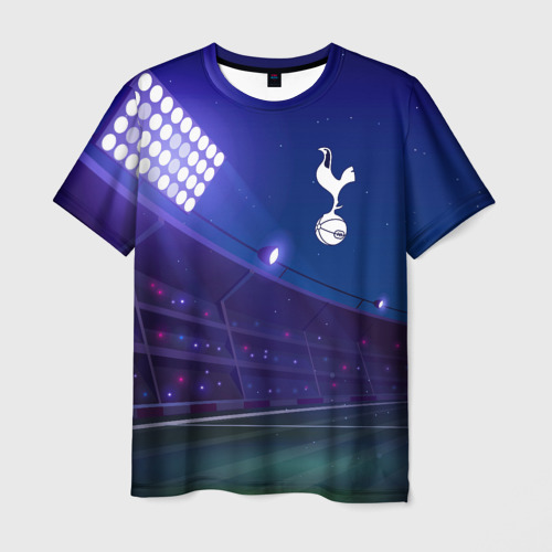 Мужская футболка с принтом Tottenham ночное поле, вид спереди №1