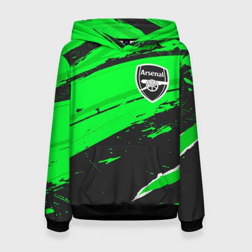 Женская толстовка 3D Arsenal sport green, цвет 3D печать