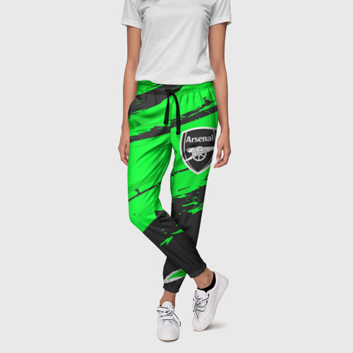 Женские брюки 3D Arsenal sport green, цвет 3D печать - фото 3