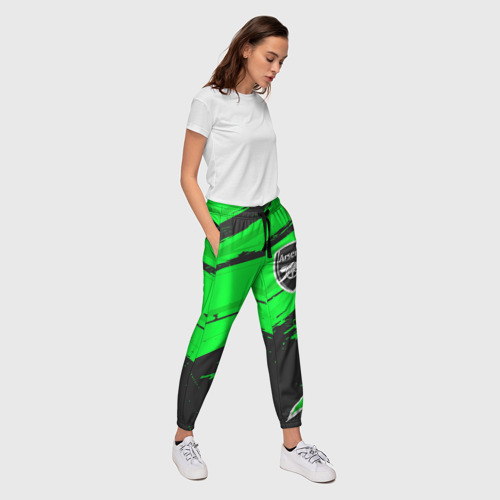 Женские брюки 3D Arsenal sport green, цвет 3D печать - фото 5