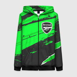 Женская толстовка 3D на молнии Arsenal sport green