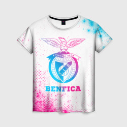 Женская футболка 3D Benfica neon gradient style