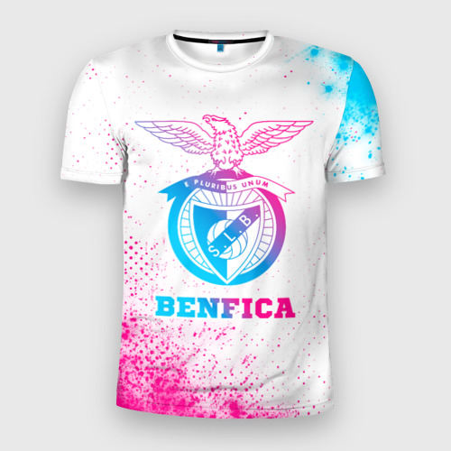 Мужская футболка 3D Slim Benfica neon gradient style, цвет 3D печать