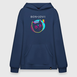 Худи SuperOversize хлопок Bon Jovi rock star cat