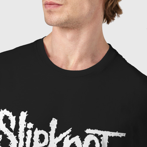 Мужская футболка хлопок Slipknot rock panda, цвет черный - фото 6