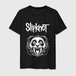 Slipknot rock panda – Мужская футболка хлопок с принтом купить со скидкой в -20%