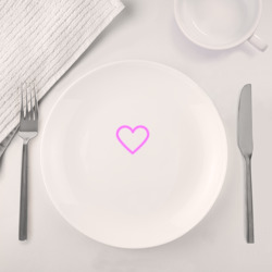 Набор: тарелка + кружка Розовое неоновое сердце - фото 2