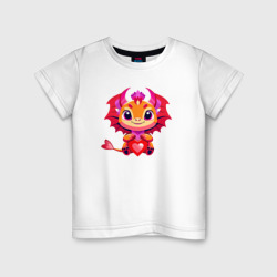 Дракончик с сердечком – Детская футболка хлопок с принтом купить со скидкой в -20%
