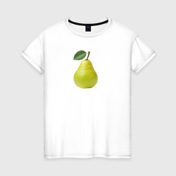 Груша зеленая – Женская футболка хлопок с принтом купить со скидкой в -20%