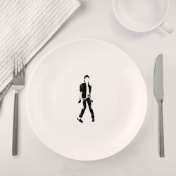 Набор: тарелка + кружка Черный силуэт Джексона - фото 2